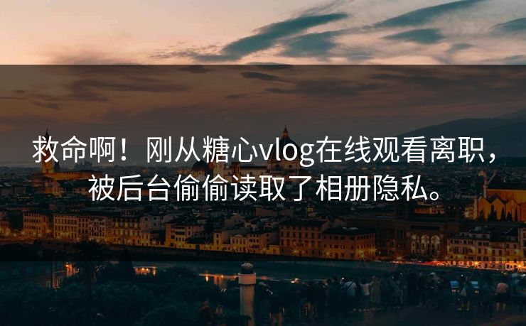 救命啊！刚从<strong>糖心vlog</strong>在线观看离职，被后台偷偷读取了相册隐私。